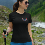 American Flag Angel Wings - Women's Tee T-shirt Workwearcomfort.com