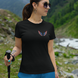 American Flag Angel Wings - Women's Tee T-shirt Workwearcomfort.com
