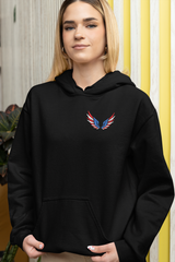 American Flag Angel Wings - Women's Hooded Sweatshirt
