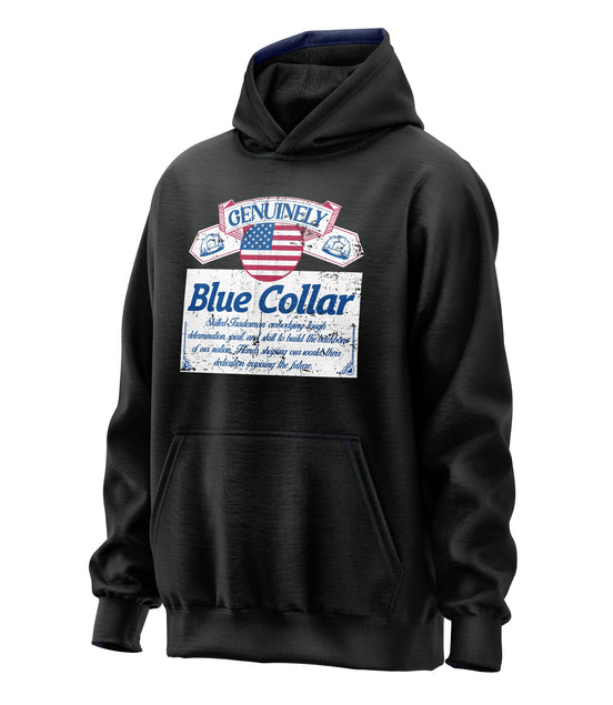 Genuinely Blue Collar Parody Hoodie