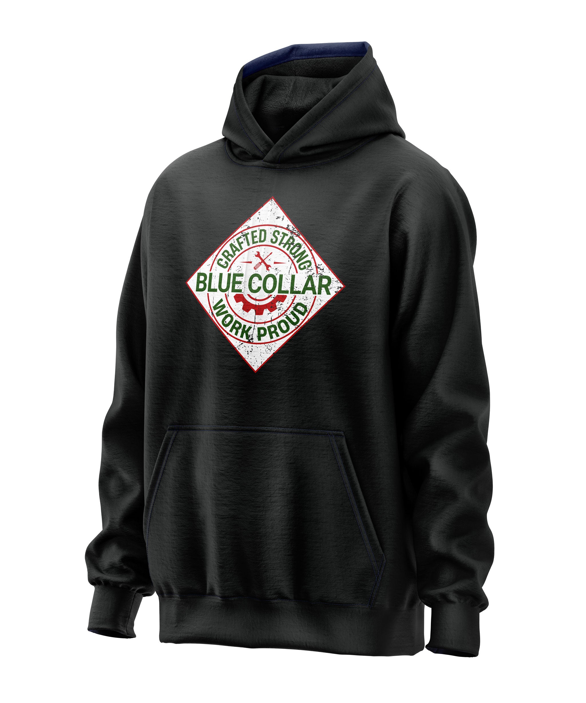 Crafted Strong Blue Collar Parody Hoodie