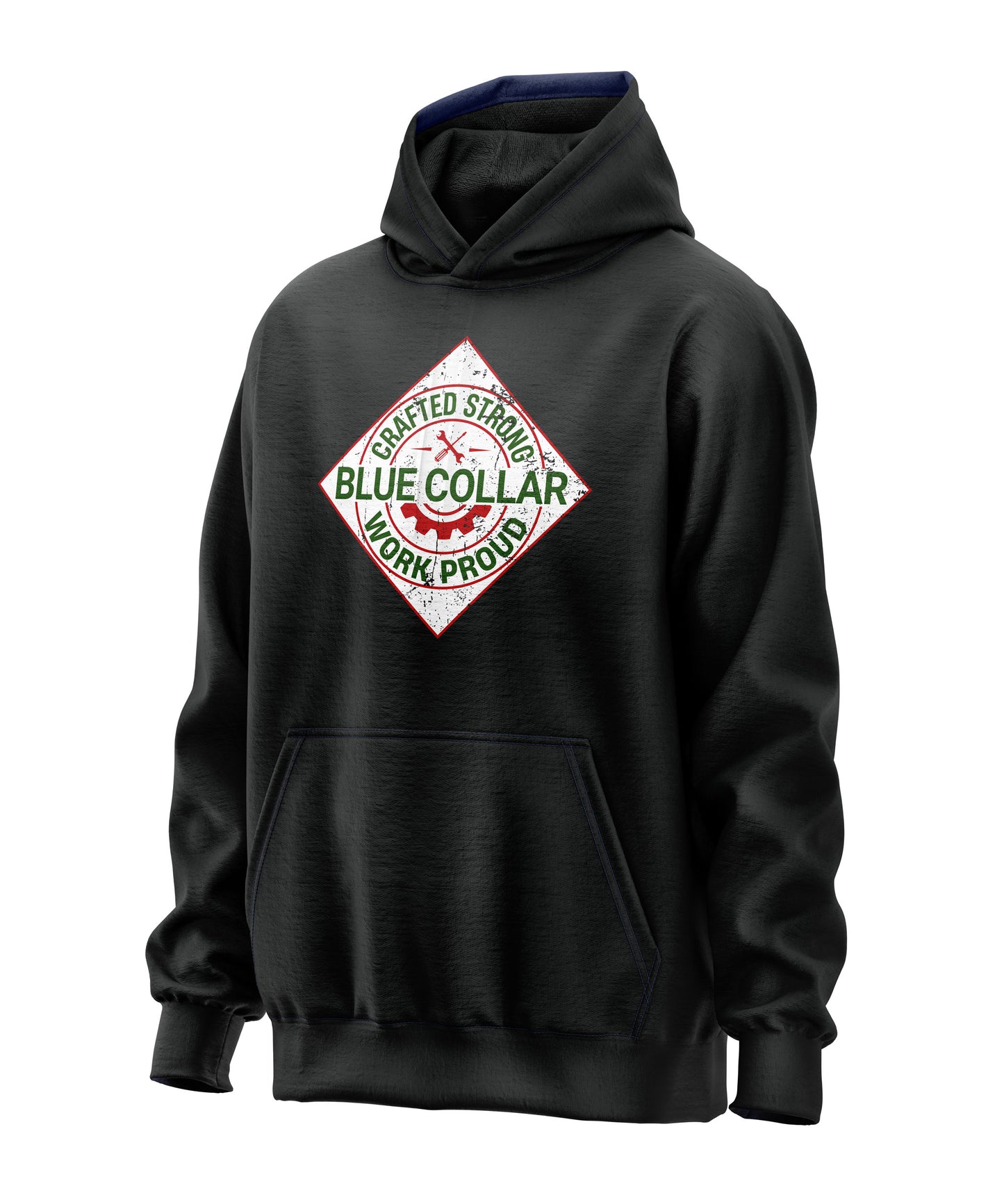 Crafted Strong Blue Collar Parody Hoodie