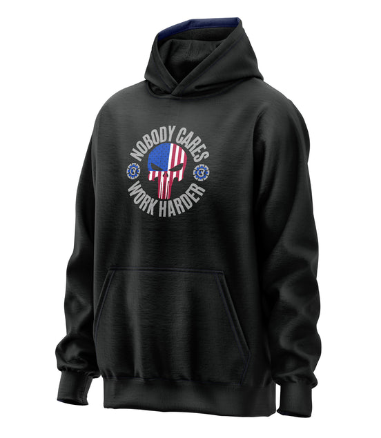Work Harder Nobody Cares Punisher - Hooded Sweatshirt