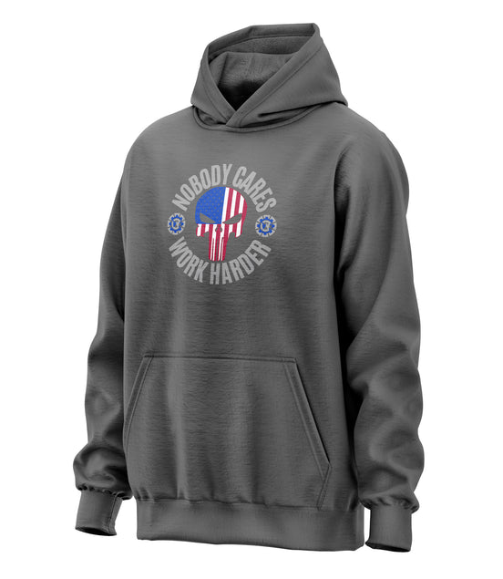 Work Harder Nobody Cares Punisher - Hooded Sweatshirt