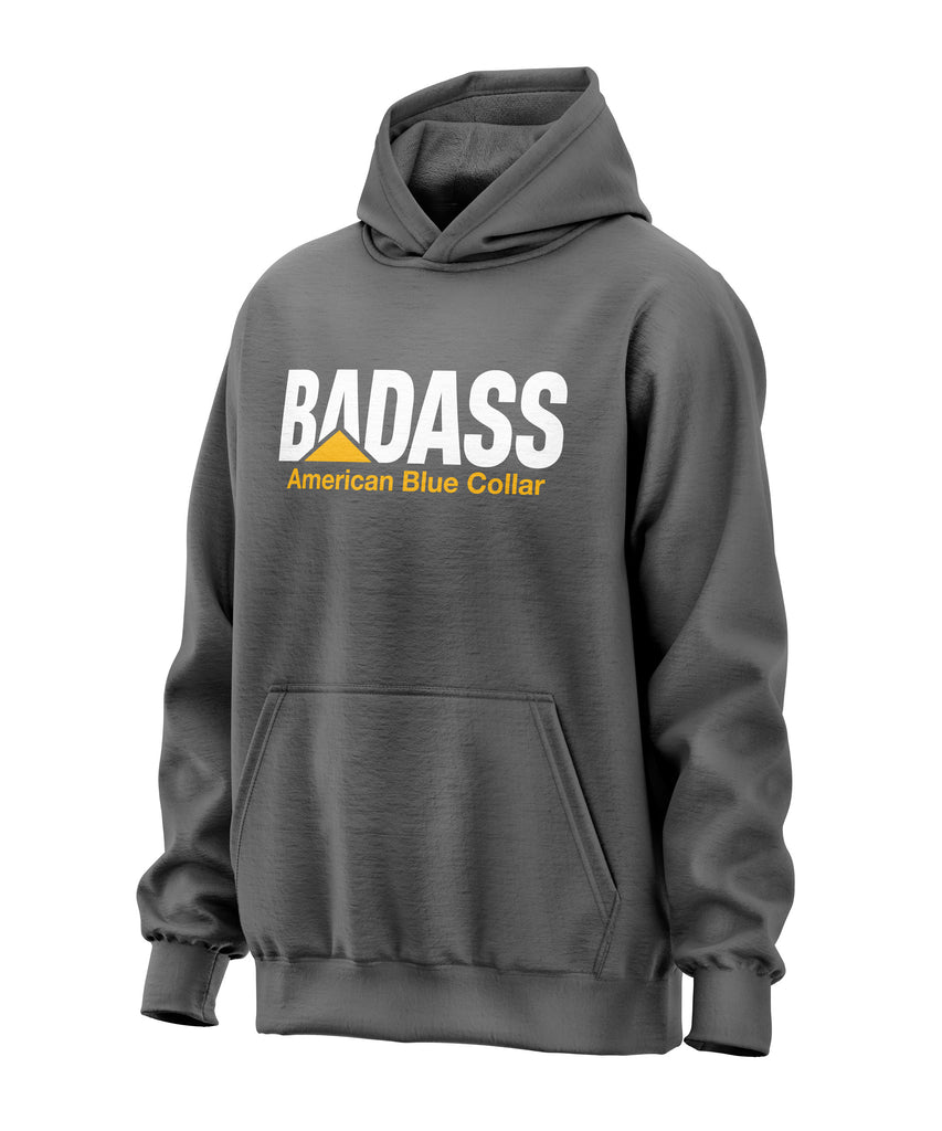 Badass American Blue Collar Hooded Sweatshirt WorkWear Comfort