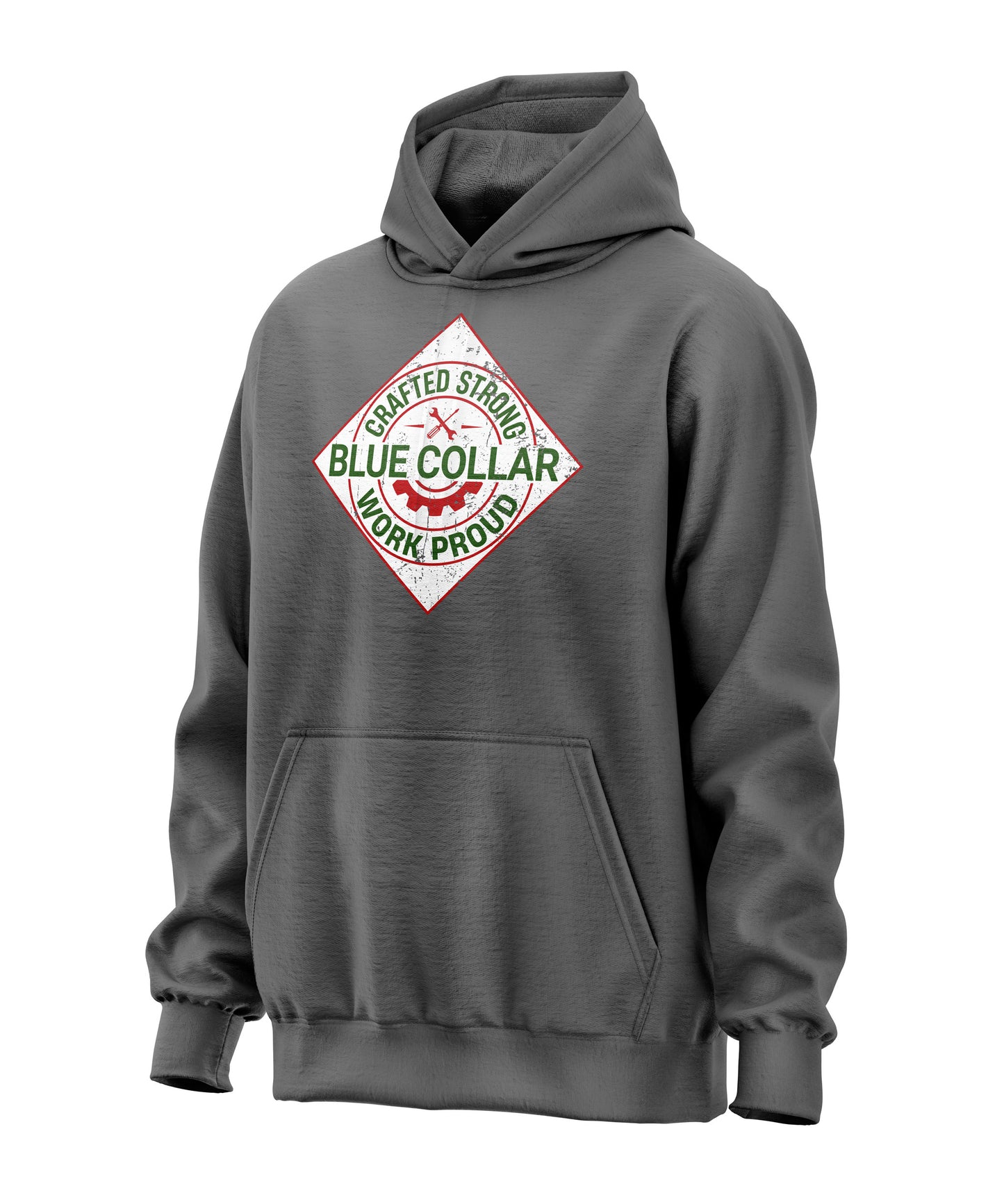 Crafted Strong Blue Collar Parody Hoodie