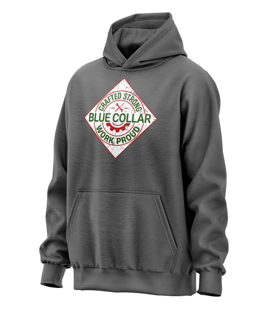 Crafted Strong Blue Collar Parody Hoodie