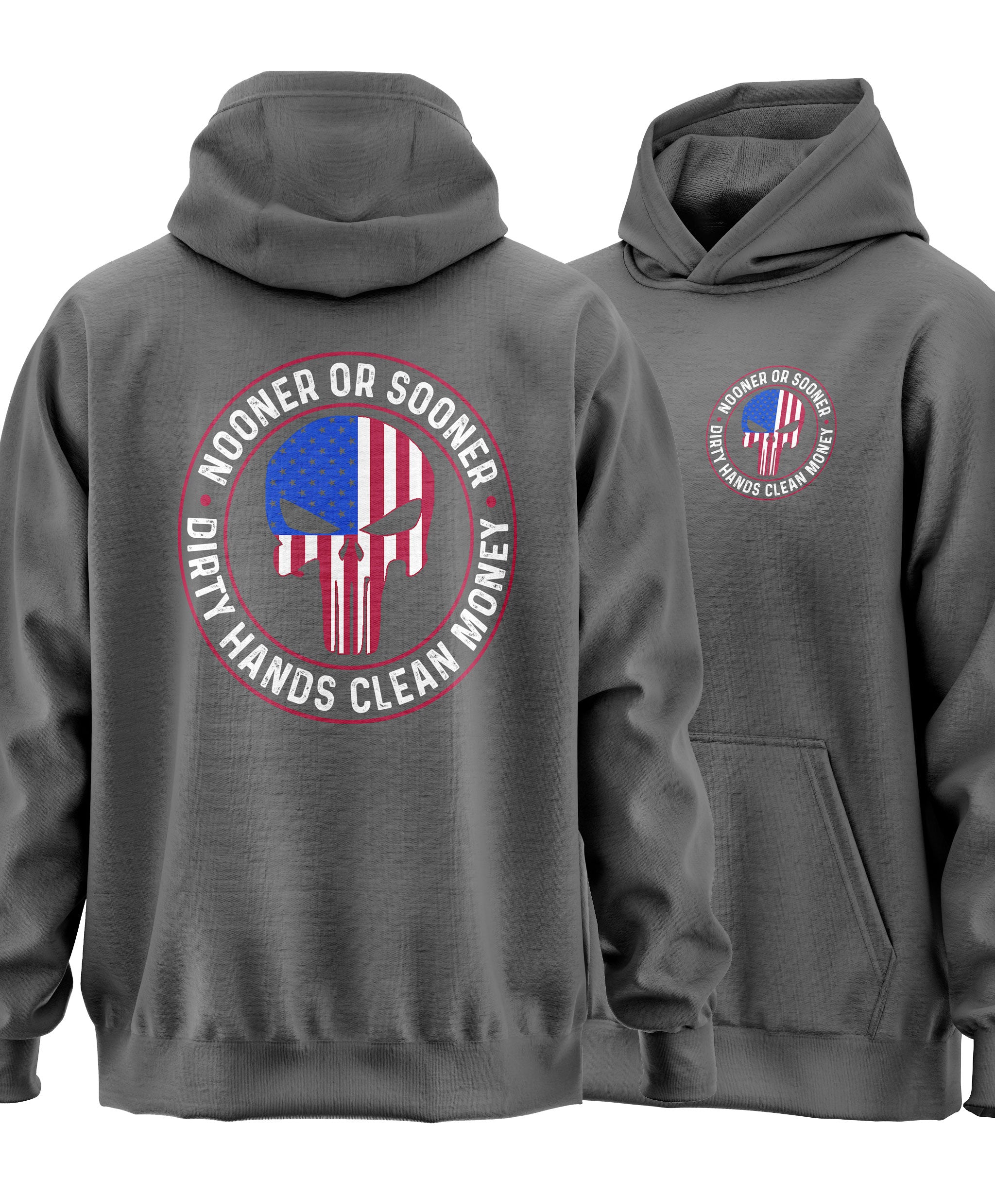 Nooner or Sooner Punisher Hooded Sweatshirt