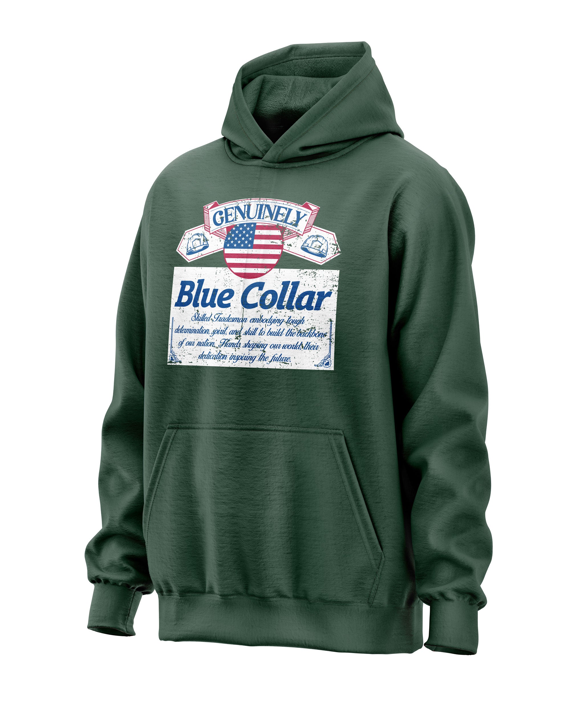 Genuinely Blue Collar Parody Hoodie