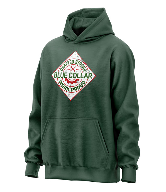 Crafted Strong Blue Collar Parody Hoodie