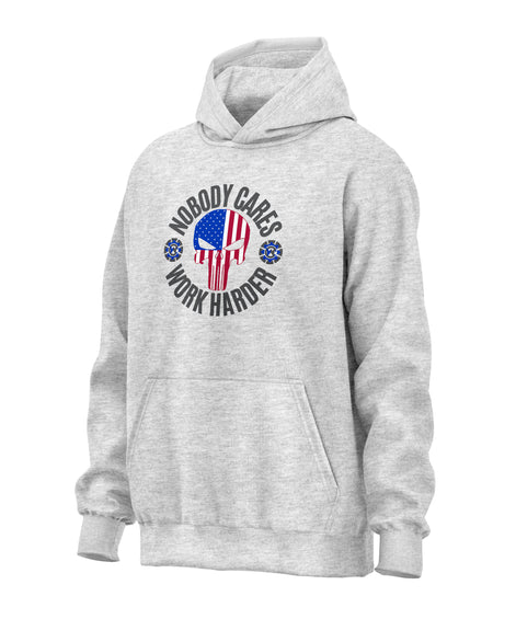 Work Harder Nobody Cares Punisher - Hooded Sweatshirt