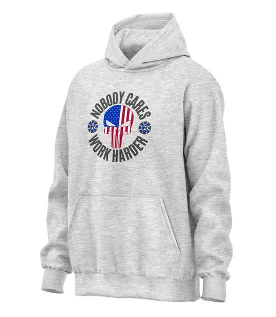 Work Harder Nobody Cares Punisher - Hooded Sweatshirt
