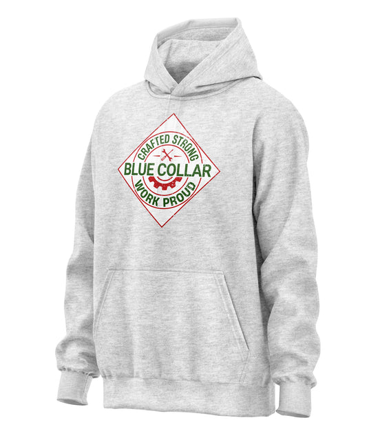 Crafted Strong Blue Collar Parody Hoodie