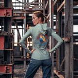 Rosie Riveter Sun Protection Long Sleeve Hoodie - UPF50+ Available at workwearcomfort.com 
