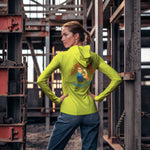 Rosie Riveter Sun Protection Long Sleeve Hoodie - UPF50+ Available at workwearcomfort.com 