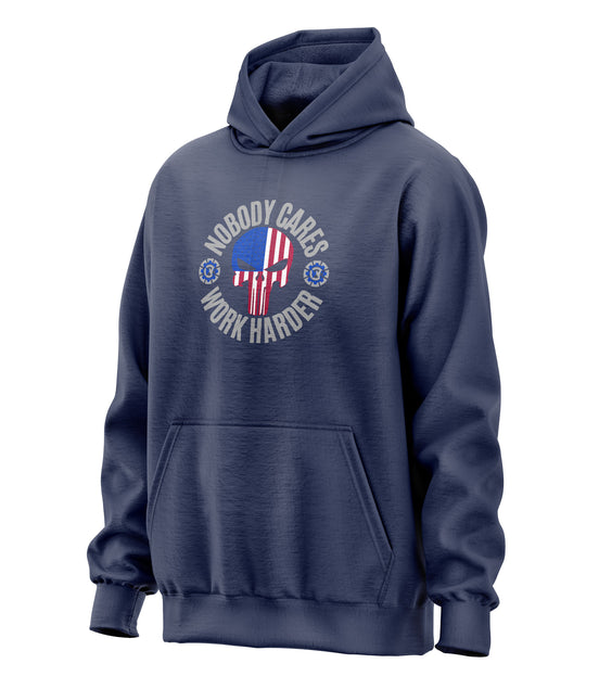 Work Harder Nobody Cares Punisher - Hooded Sweatshirt