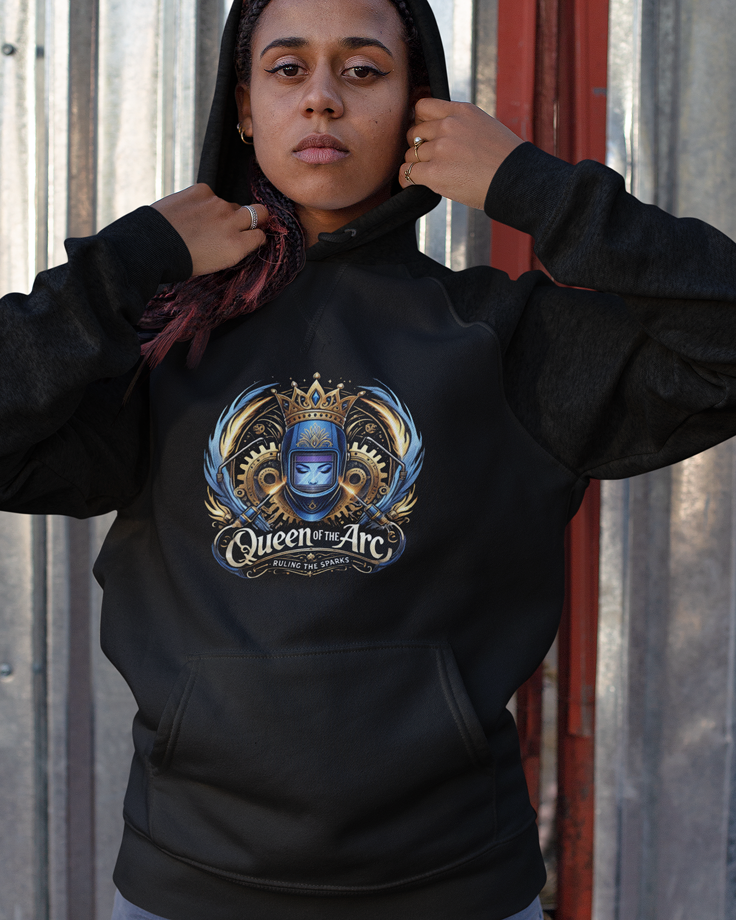 Female Welding Hoodie - Queen Of The Arc
