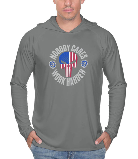 UPF 50+ Lightweight Sun Work Hoodie - Nobody Cares Work Harder