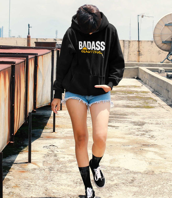 Badass Beautiful Women's Hoodie Available at Workwearcomfort.com