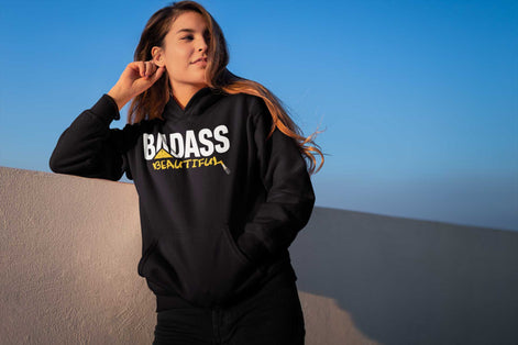 Badass Beautiful Women's Hoodie Available at Workwearcomfort.com