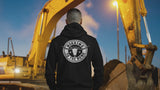 Working to the bone We B Working black hoodie available at workwearcomfort.com