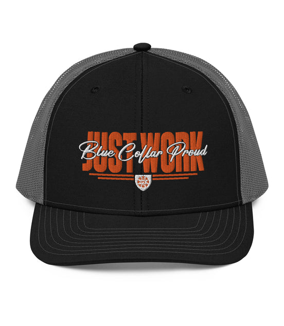 Just Work - Blue Collar Proud Trucker Snapback Hat Cap