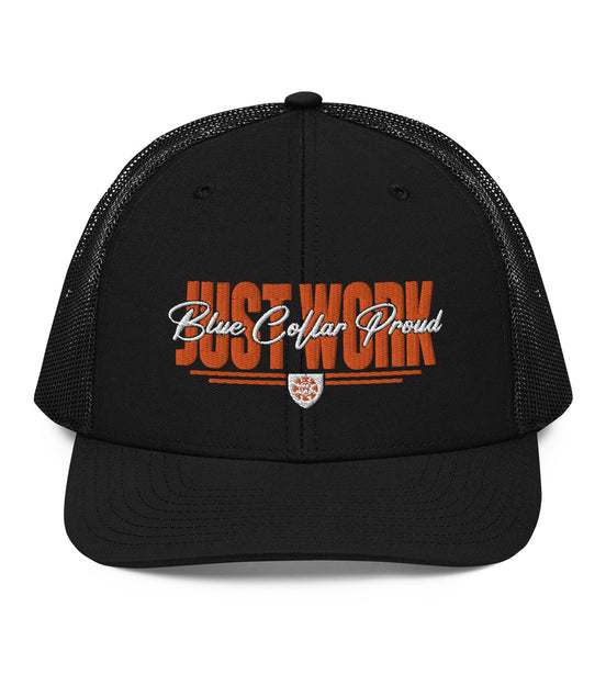 Just Work - Blue Collar Proud Trucker Snapback Hat Cap