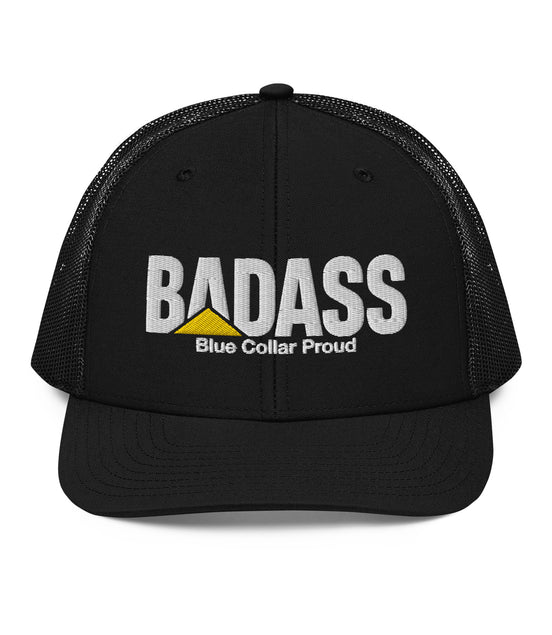 Badass Blue Collar Proud Snapback Trucker Cap Hat