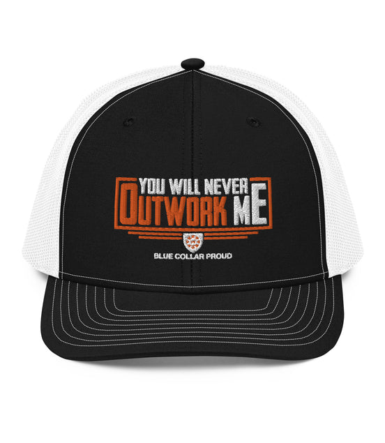 Never Outwork Me - Blue Collar Proud Trucker Snapback Cap Hat