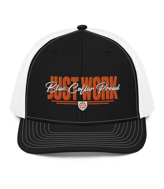 Just Work - Blue Collar Proud Trucker Snapback Hat Cap
