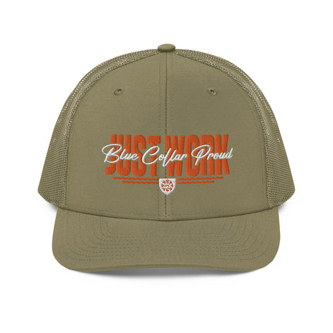 Just Work - Blue Collar Proud Trucker Snapback Hat Cap